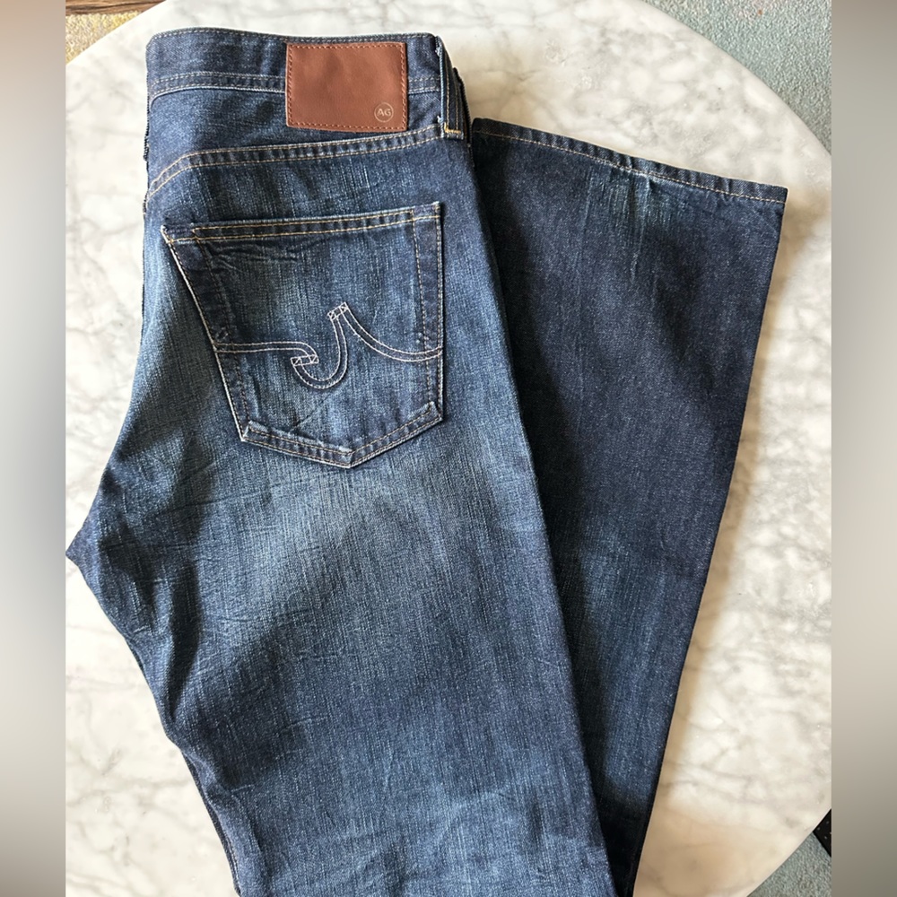 AG Adriano Goldschmied Men's Slim Straight Jeans - Dark Blue